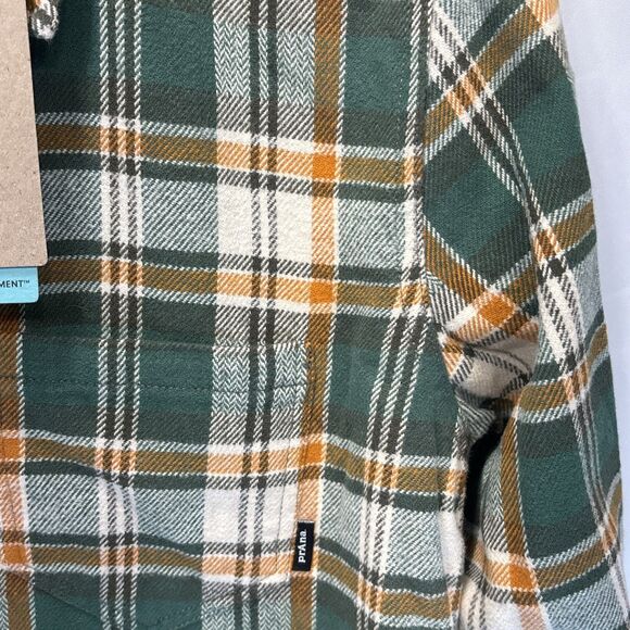 prAna Golden Canyon Flannel Small Womens Plaid Snap Button Shirt Oversized NWT - Picture 9 of 14